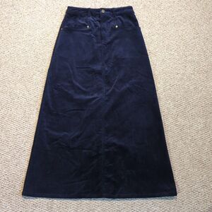 AS Collection Corduroy Maxi Skirt Womens 27 Blue Academia Preppy